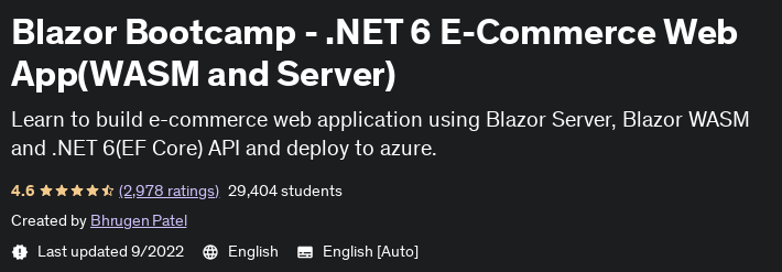 Blazor Bootcamp - .NET 6 E-Commerce Web App (WASM and Server)