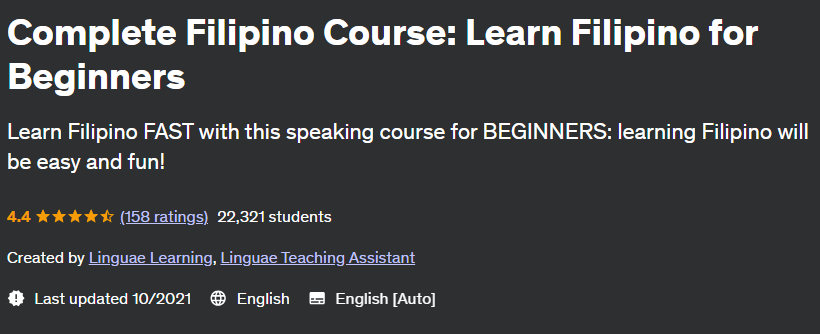 Complete Filipino Course: Learn Filipino for Beginners 