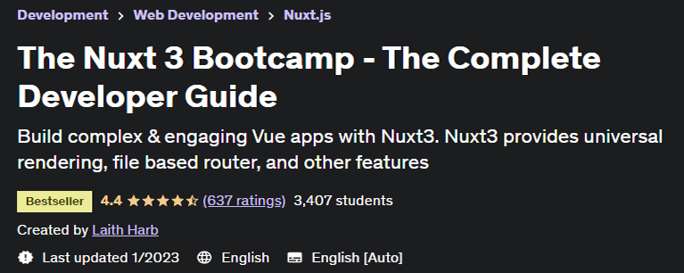 The Nuxt 3 Bootcamp - The Complete Developer Guide