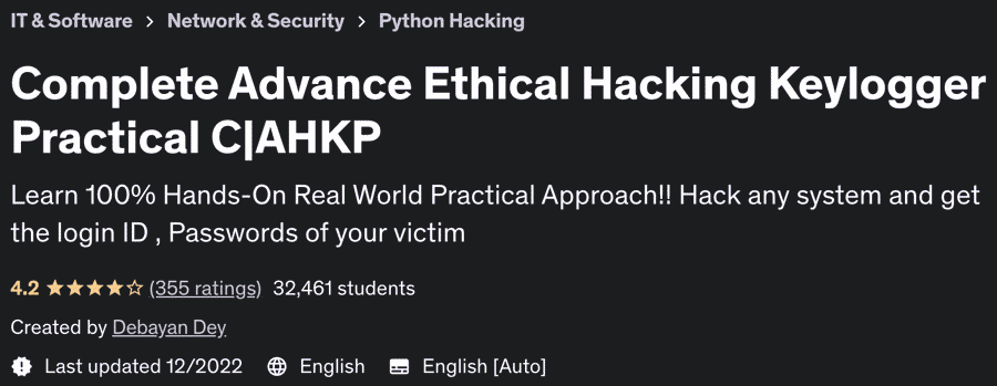 Complete Advance Ethical Hacking Keylogger Practical C|AHKP