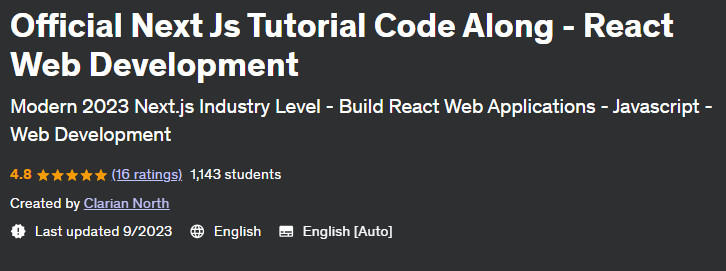 Official Next Js Tutorial Code Along - React Web Development