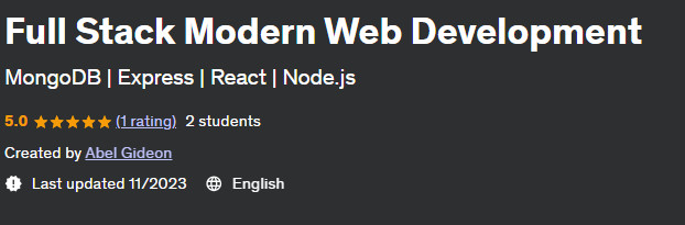 Full Stack Modern Web Development