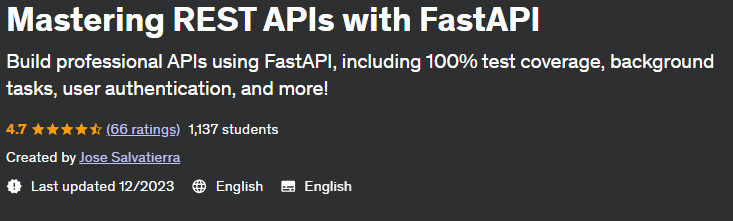 Mastering REST APIs with FastAPI
