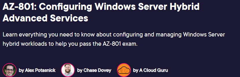 AZ-801_ Configuring Windows Server Hybrid Advanced Services