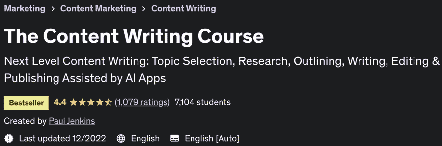 The Content Writing Course