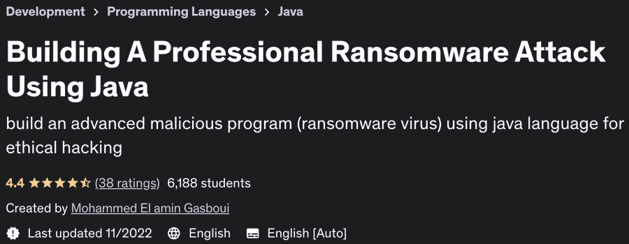 Building A Professional Ransomware Attack Using Java