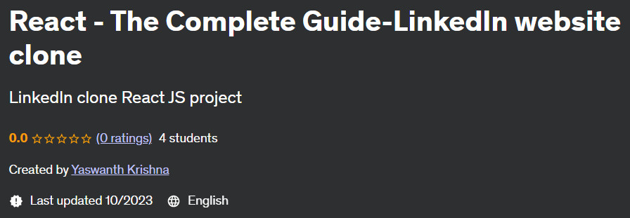 React - The Complete Guide - LinkedIn website clone