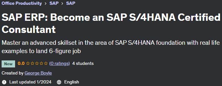 SAP ERP: Become an SAP S/4HANA Certified Consultant