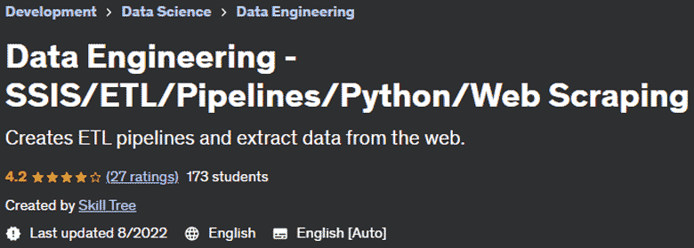 Data Engineering - SSIS/ETL/Pipelines/Python/Web Scraping