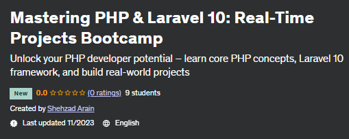 Mastering PHP & Laravel 10: Real-Time Projects Bootcamp