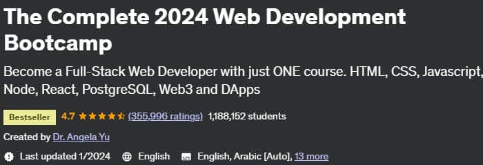 The Complete 2024 Web Development Bootcamp