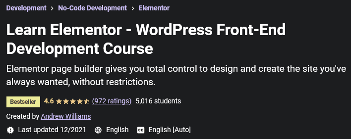 Learn Elementor - WordPress Front-End Development Course