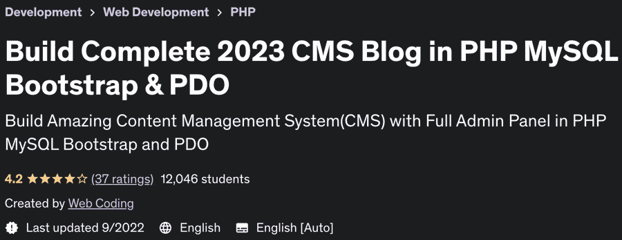 Build Complete 2023 CMS Blog in PHP MySQL Bootstrap & PDO