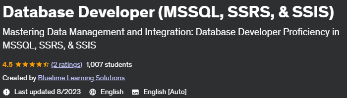 Database Developer (Mssql, Ssrs, & Ssis)