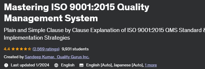 Mastering ISO 9001_2015 Quality Management System