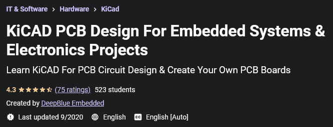 KiCAD PCB Design For Embedded Systems & Electronics Projects