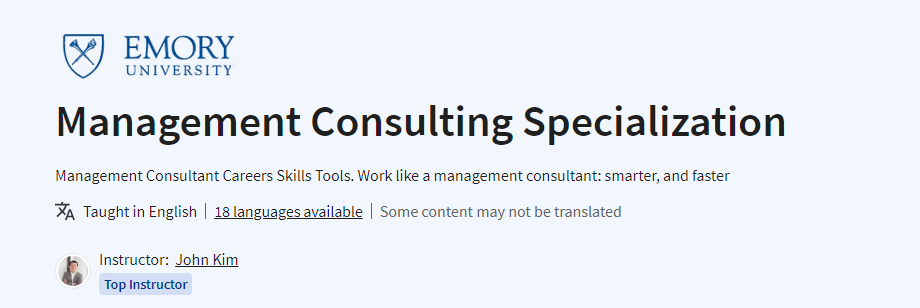 Management Consulting Specialization