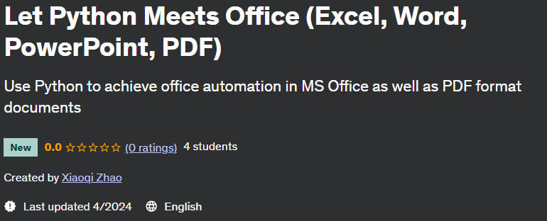 Let Python Meets Office (Excel Word PowerPoint PDF)