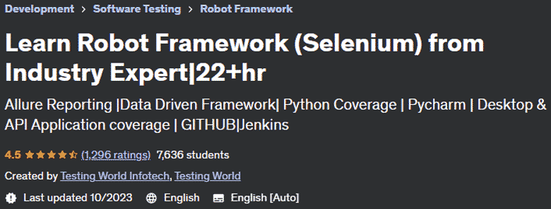 Learn Robot Framework (Selenium) from Industry Expert|22+hr