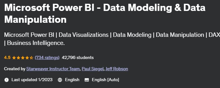 Microsoft Power BI - Data Modeling & Data Manipulation