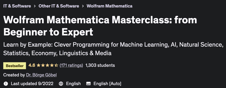 Wolfram Mathematica Masterclass: from Beginner to Expert