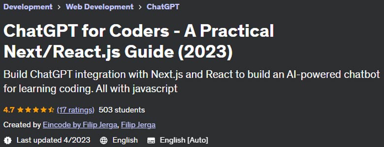 ChatGPT for Coders - A Practical Next/React.js Guide (2023)