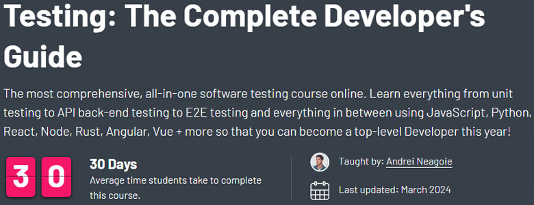 Testing: The Complete Developer's Guide