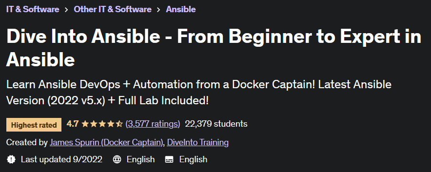 Dive Into Ansible - From Beginner to Expert in Ansible