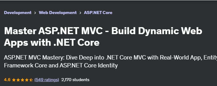 Master ASP.NET MVC - Build Dynamic Web Apps with .NET Core