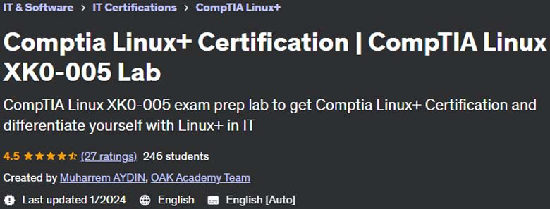 Comptia Linux+ Certification |  CompTIA Linux XK0-005 Lab