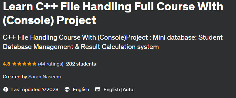 Learn C++ File Handling Full Course With (Console) Project