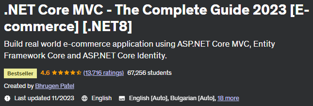 .NET Core MVC - The Complete Guide 2023 (E-commerce) (.NET8)