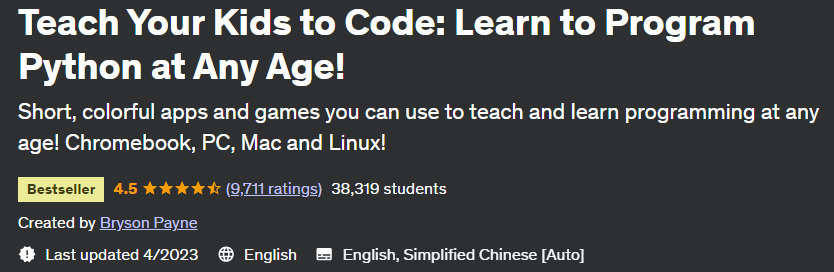 Teach Your Kids to Code: Learn to Program Python at Any Age! 