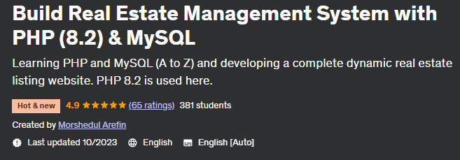 Build Real Estate Management System with PHP (8.2) & MySQL