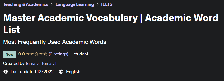 Master Academic Vocabulary  Academic Word List