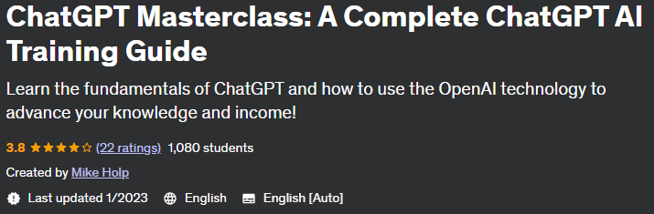 ChatGPT Masterclass: A Complete ChatGPT AI Training Guide