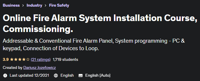 Online Fire Alarm System Installation Course, Commissioning.