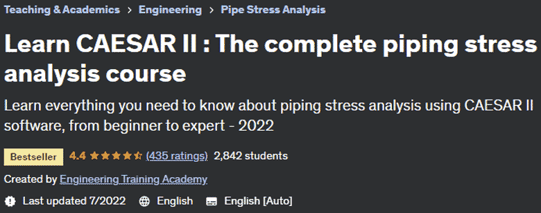 Learn CAESAR II: The complete piping stress analysis course