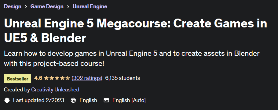 Unreal Engine 5 Megacourse: Create Games in UE5