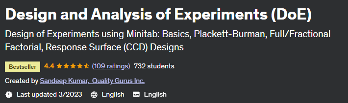 Design and Analysis of Experiments (DoE)