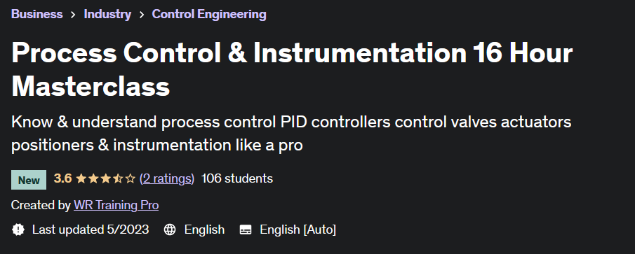 Process Control & Instrumentation 16 Hour Masterclass