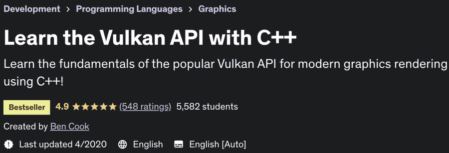 Learn the Vulkan API with C++