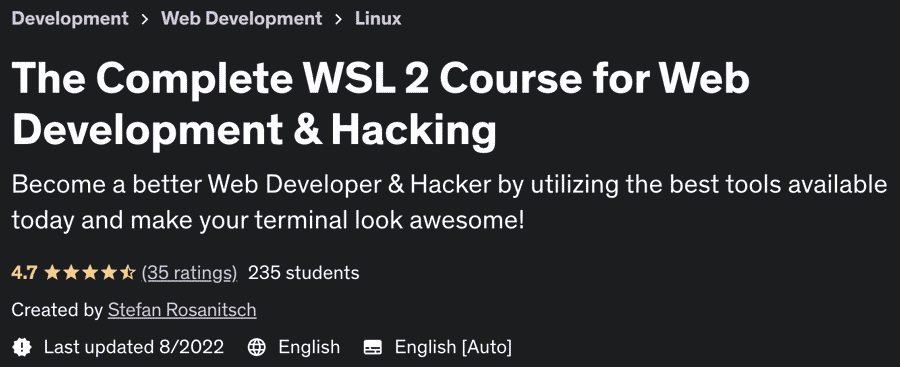 The Complete WSL 2 Course for Web Development & Hacking