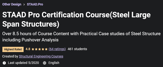 STAAD Pro Certification Course (Steel Large Span Structures)