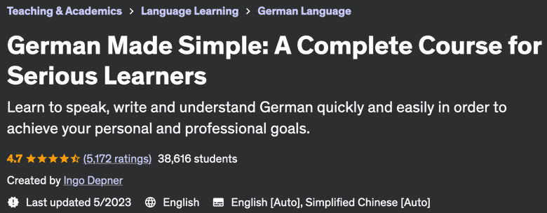 German Made Simple: A Complete Course for Serious Learners