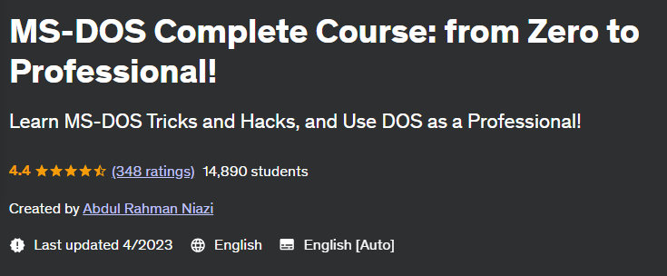 MS-DOS Complete Course: from Zero to Professional!