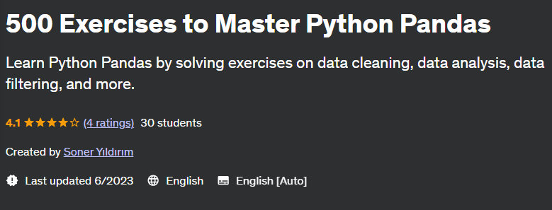 500 Exercises to Master Python Pandas