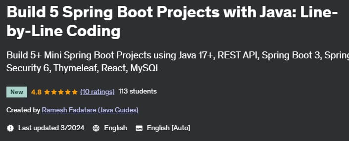 Build 5 Spring Boot Projects with Java_ Line-by-Line Coding