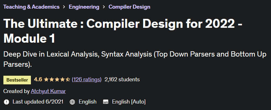 Udemy - The Ultimate: Compiler Design for 2022 – Module – 1 
