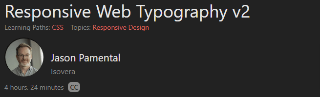 Responsive Web Typography v2